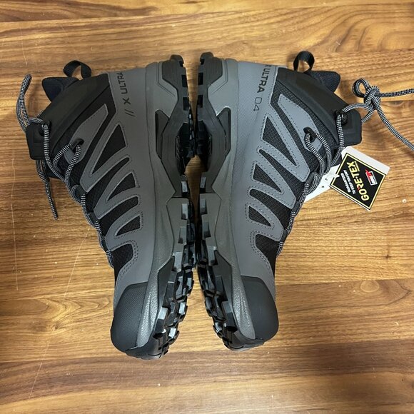 Salomon X Ultra 4 Mid Gore-Tex Black Grey Men's 9 Vibram Hiking Boots $175 - Picture 7 of 9